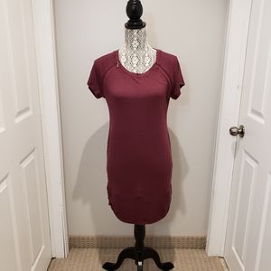 Thyme Maternity Breastfeeding Tunic Top/Dress in Maroon, Size M